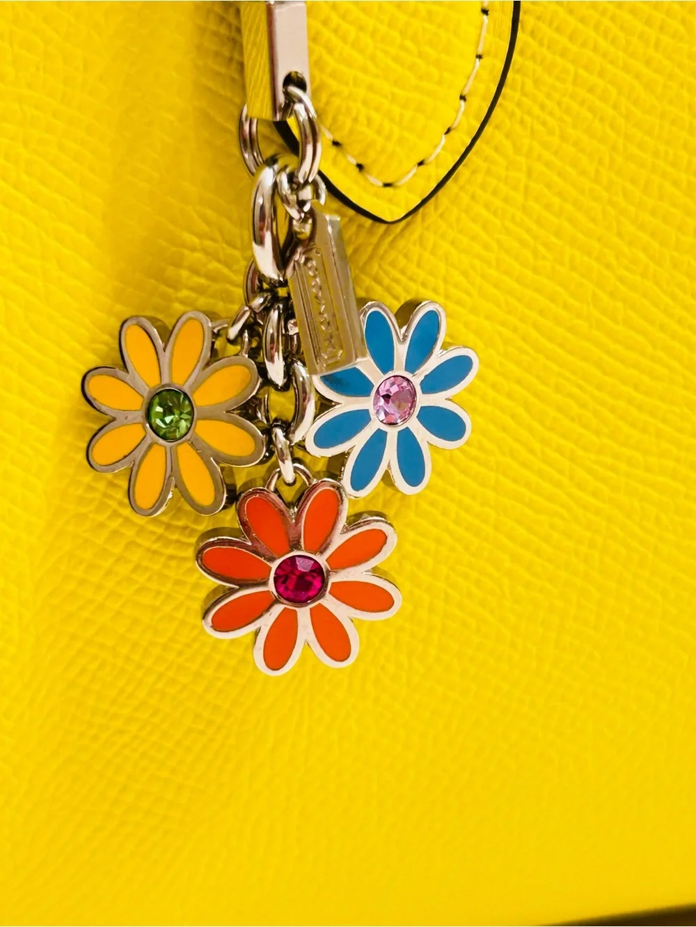 RARE NWOT Coach Y2K Flower Keychain/ Bag Charmkò